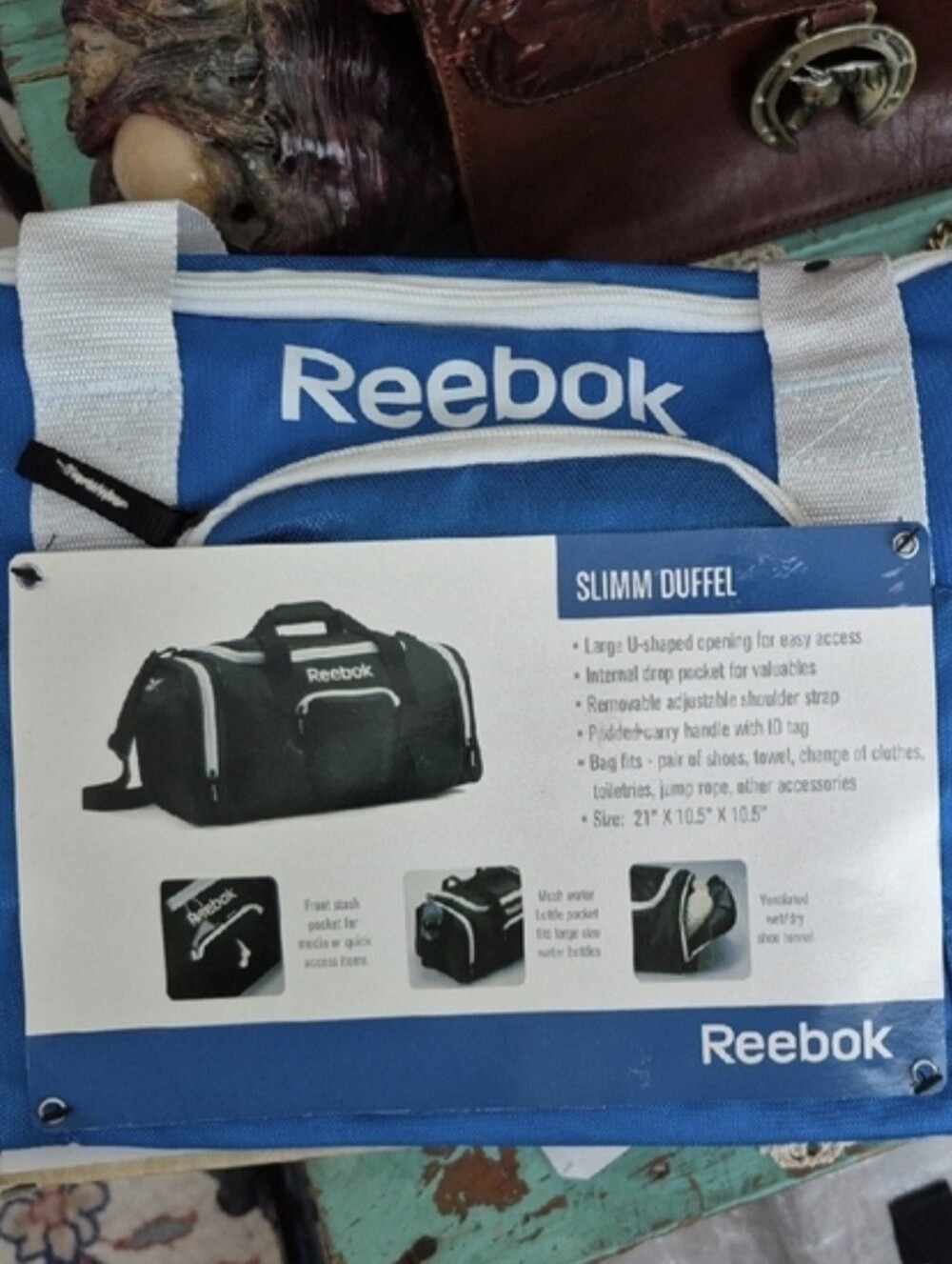 🌙NWT REEBOK Slimm Duffel Vibrant Blue White